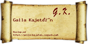 Galla Kajetán névjegykártya
